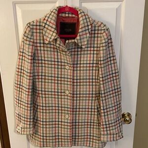Coach pastel houndstooth 100% wool jacket. LadiesMedium. Pink signature C lining